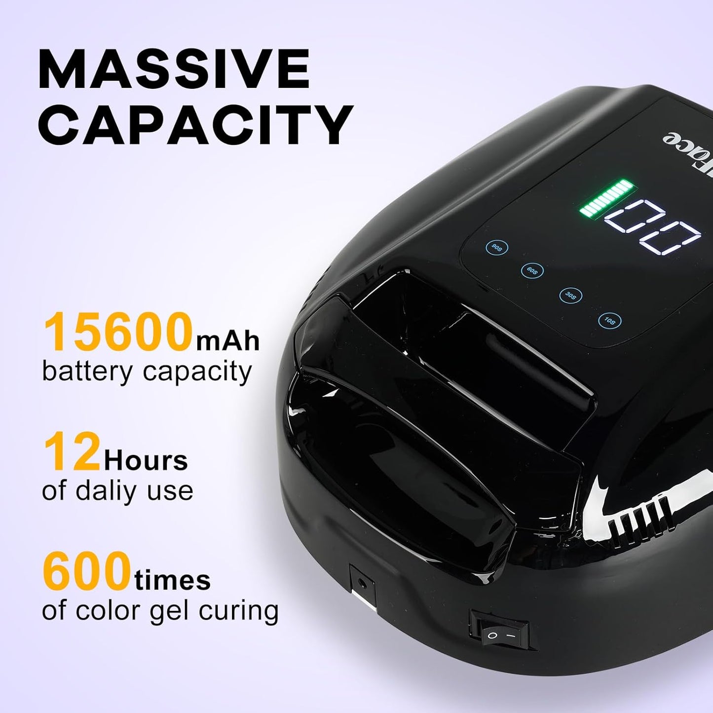 96W Rechargeable UV LED Nail Lamp UV Light for Gel Nails Cordless Nail Lamp Nail Dryer with 42 Beads Smart Sensor & Metal Base