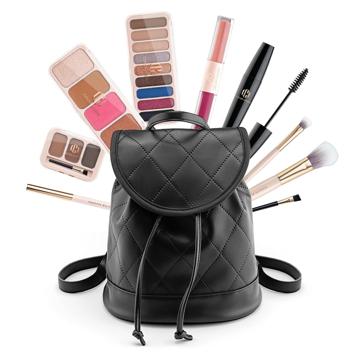 Color Nymph Makeup Kit for Women, Makeup Gift Set All In One Travel Backpack for Girls With Eyeshadow,Mascara, Lipgloss, Highlighter, Blush, Eyeliner pencil (Bag C)