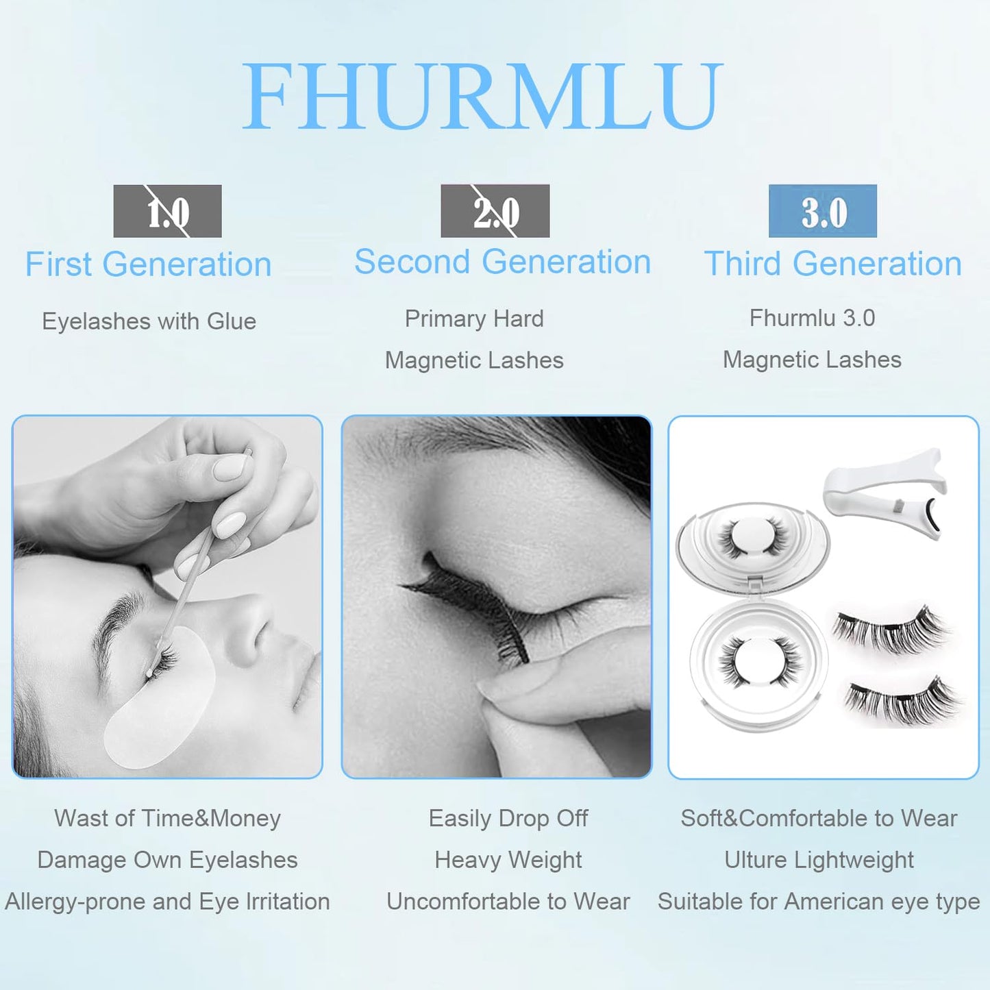 Ealra Craft Magnetic Eyelashes with Applicator,Reusable Magnetic Eyelashes Natural Look,Easy to Wear and Remove Soft Lashes kit No Glue Needed for Women(Fuller)