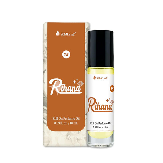 Well's Oil Roll-On Perfume Oil (Rihana) | Musky & Floral Notes | Long-Lasting | Paraben-Free | 0.33 Fl Oz / 10 ml