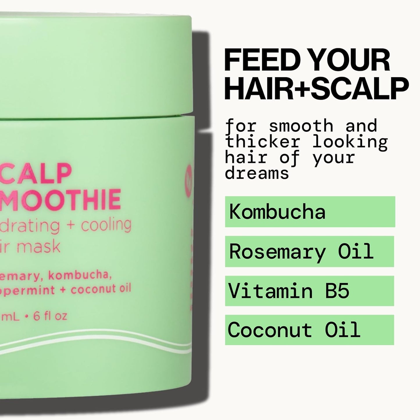 Pacifica Scalp Smoothie Hydrating Scalp Treatment & Leave-On Hair Mask, Cooling Relief for Dry, Flaky, Itchy Scalp & Thinning Hair, Vegan & Cruelty-Free, 6 fl oz