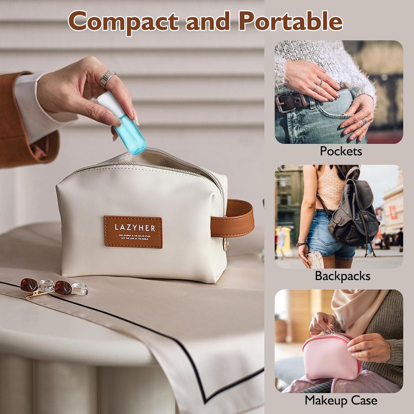 Aeibxiy Small Spray Bottles Travel Size 1.35oz 40ML, Fine Mist Plastic Spray Bottles, Refillable Empty Spray Bottle for Toners, Perfume, Face& Hair Spray