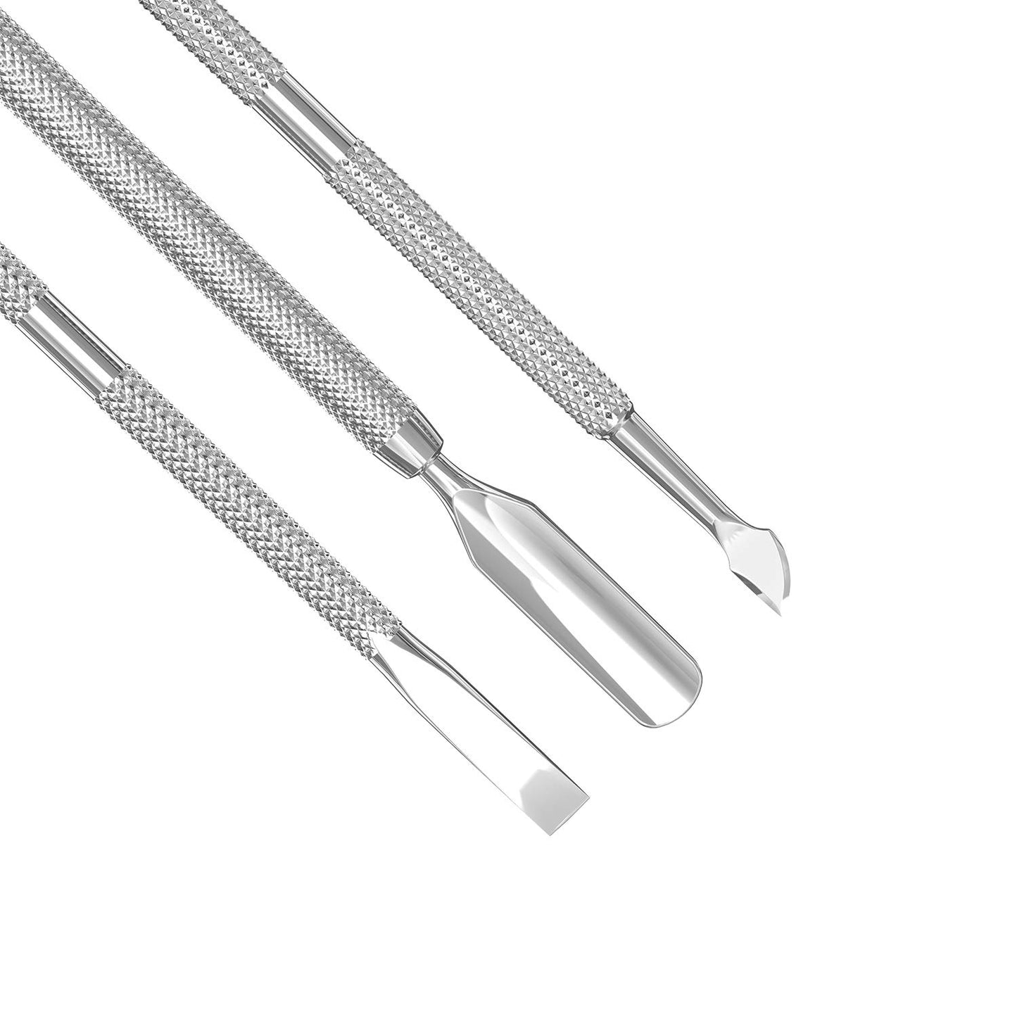 Cuticle Pusher Acetone/Gel/Nail Polish Remover Stainless Steel Professional 3pcs Set Cuticle Scraper Fingernails & Toenails Clean Manicure Tools Cuticle Care for Women&Girl,opove CP-3 (Silver)