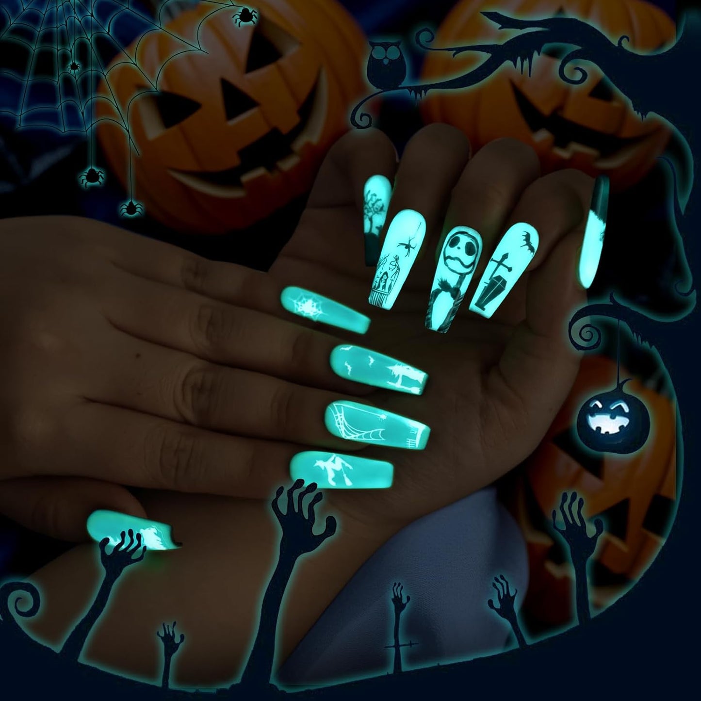Glow In The Dark Gel Polish - Luminous Blue Nail Gel Top Coat, No Wipe Long-lasting, Transparent Glow, UV LED Needed, Perfect for Any Colors, Halloween