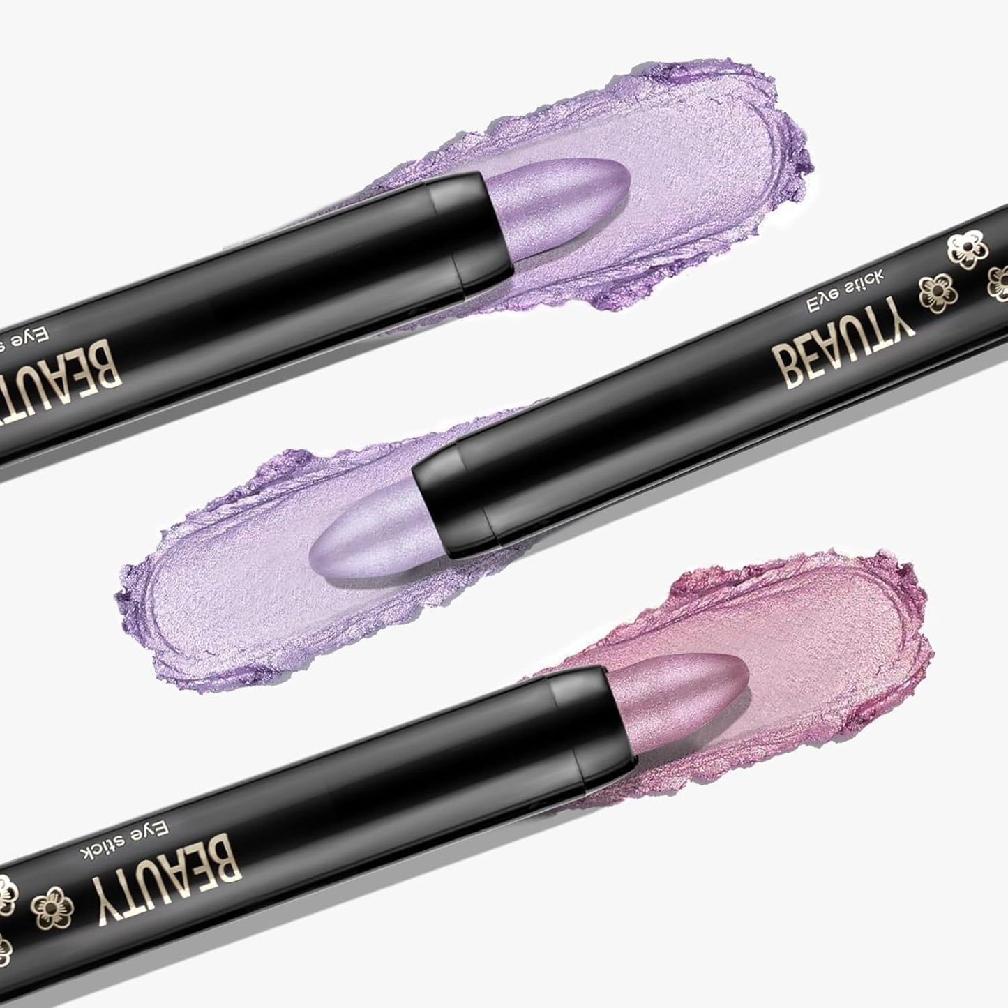 Boobeen 3PCS Cream Eyeshadow Pencil Crayon Waterproof Brightener Stick Shimmer Pen Create Glitter Eye Makeup, Easy to Use