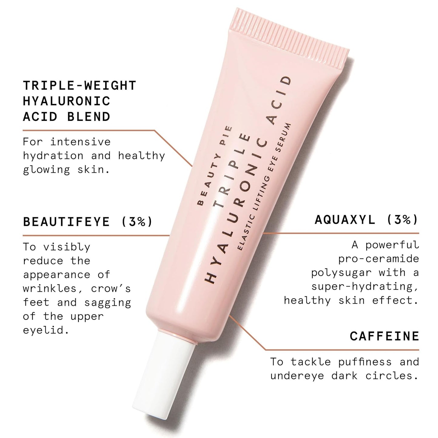 Beauty Pie Triple Hyaluronic Acid Elastic Lifting Eye Serum 15ml – Firming & Brightening Treatment for Dark Circles, Puffiness & Fine Lines – Lightweight, Fragrance-Free Eye Serum