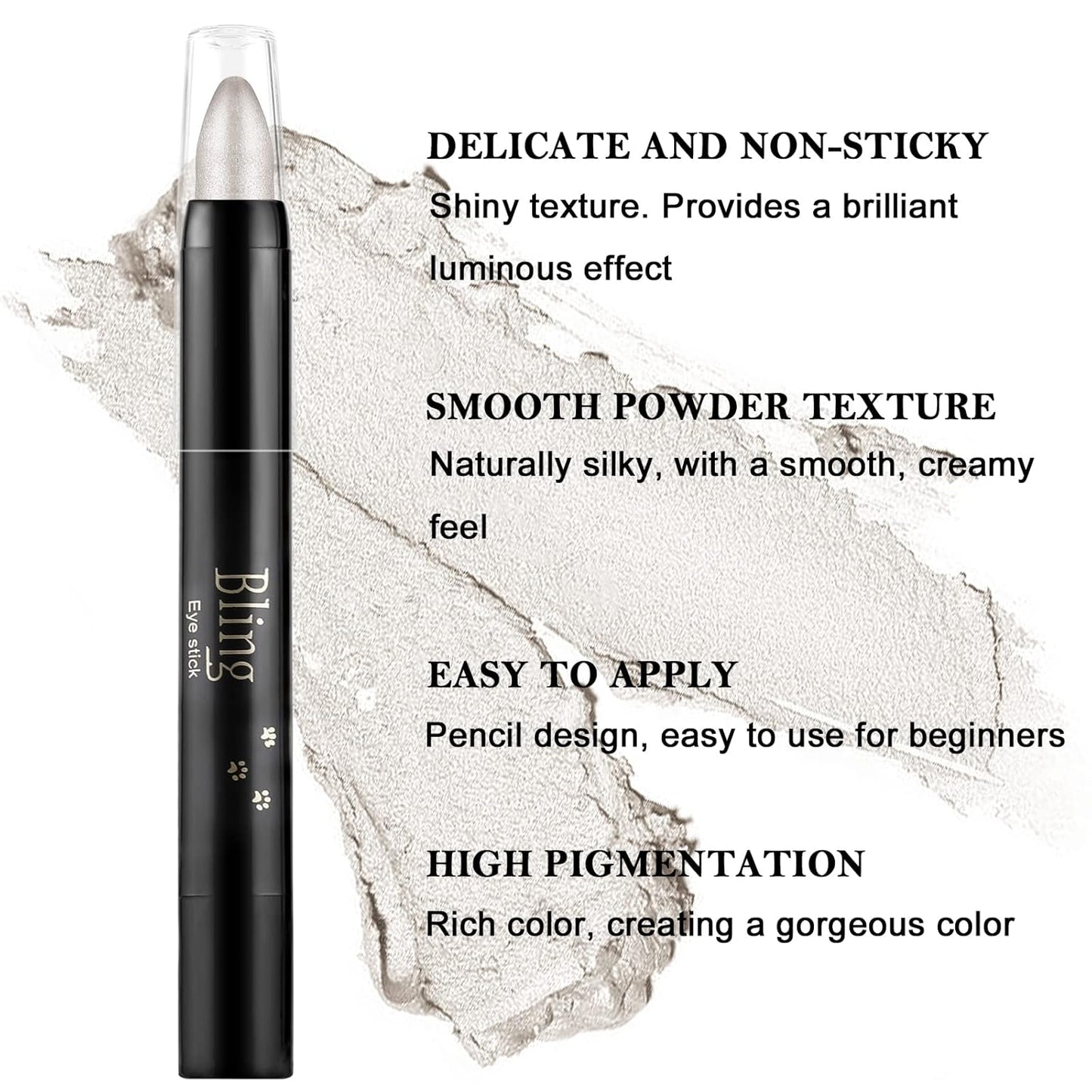 Boobeen Waterproof Eyeshadow Stick Shimmer Cream Eyeshadow Pen - Easy to Use Glitter Eye Makeup Kit (01# + 03#)