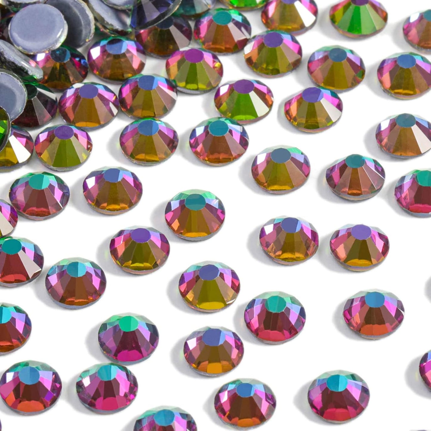beadsland Flat Back Crystal Rhinestones Round Gems, Green Volcano (4.6-4.8mm) SS20/1440pcs
