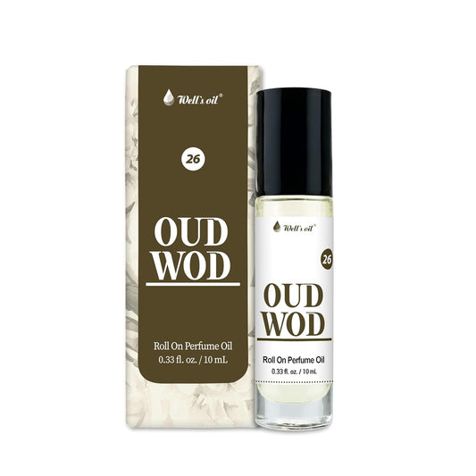 Well's Oil Roll-On Perfume Oil (Oud WOD) | Soft & Woody | Long-Lasting | Paraben-Free | 0.33 Fl Oz / 10 ml