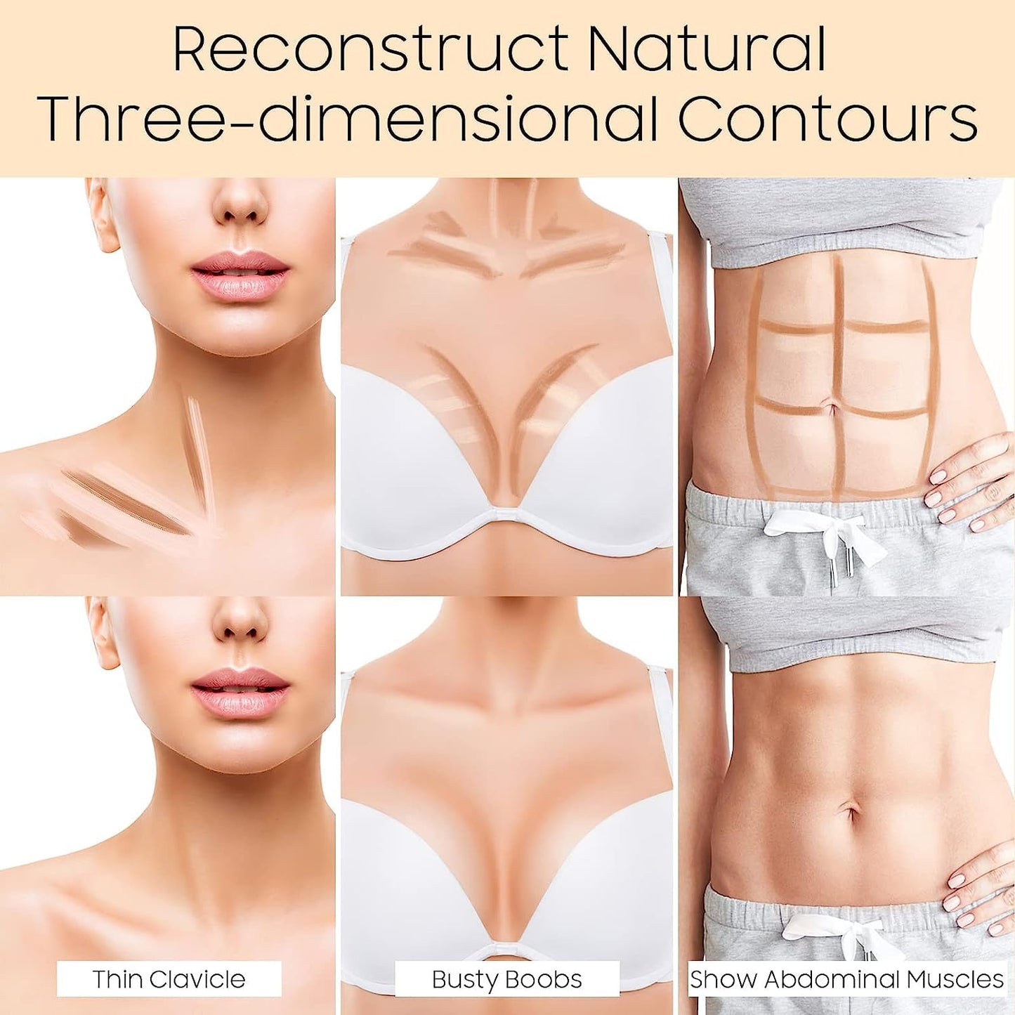 2023 Upgrade Contour Stick, 2 Colors Double-end Contour Highlighter Stick Contour Stick Face Highlighter Contour Makeup Contouring Sticks Cream Concealer (Natural, Netural Coffee)