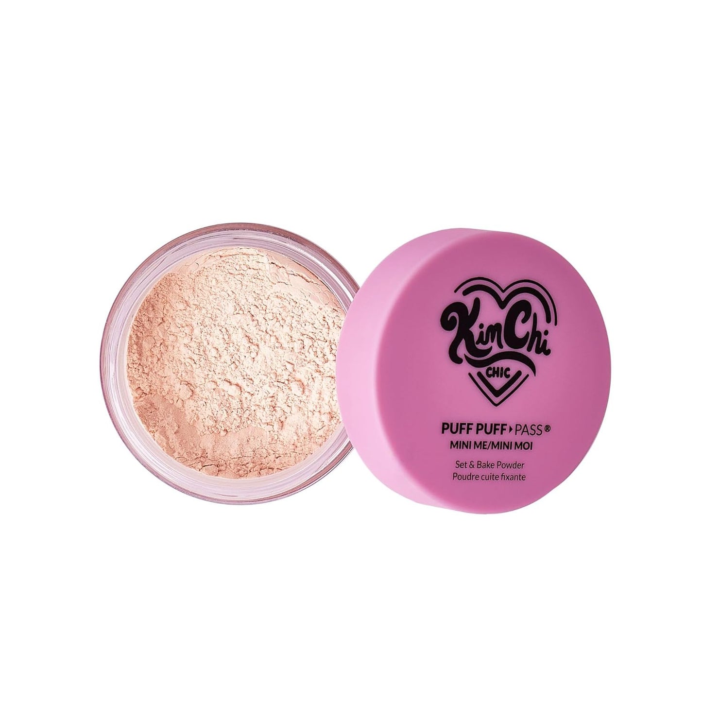 KimChi Chic Puff Puff Pass Mini Translucent Set of 3 - Lightweight Loose Setting Powder with Rice Powder & Vitamin E, Oil Absorbing for All-Day Wear, 5g