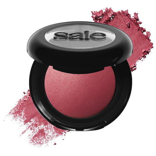 Saie SuperSuede Baked Blush - Talc-Free Powder Blush for All Day Wear - Enriched with Plant-Derived Squalane + Glycerin to Help Moisturize Dry Skin - Grazie (0.1 Ounce)