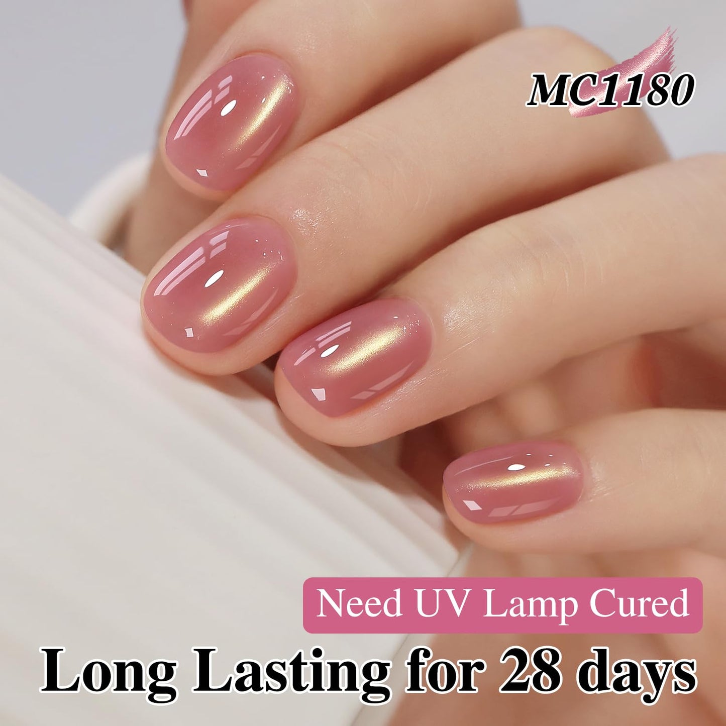 Double Rhythm 0.5 Oz Cat Eye Gel Polish with Magnet Same Color Same Bottle Holographic Glitter Shimmer Translucent Color Salon 15 ML Magnetic Nail Art (Glass Plum-MC1180)