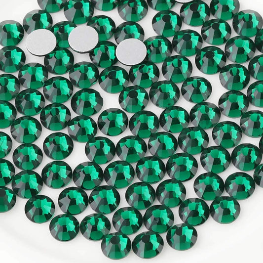 beadsland Flat Back Crystal Rhinestones Round Gems for Nail Art and Craft Glue Fix, Emerald (2.9-3.0mm) SS12/1440pcs