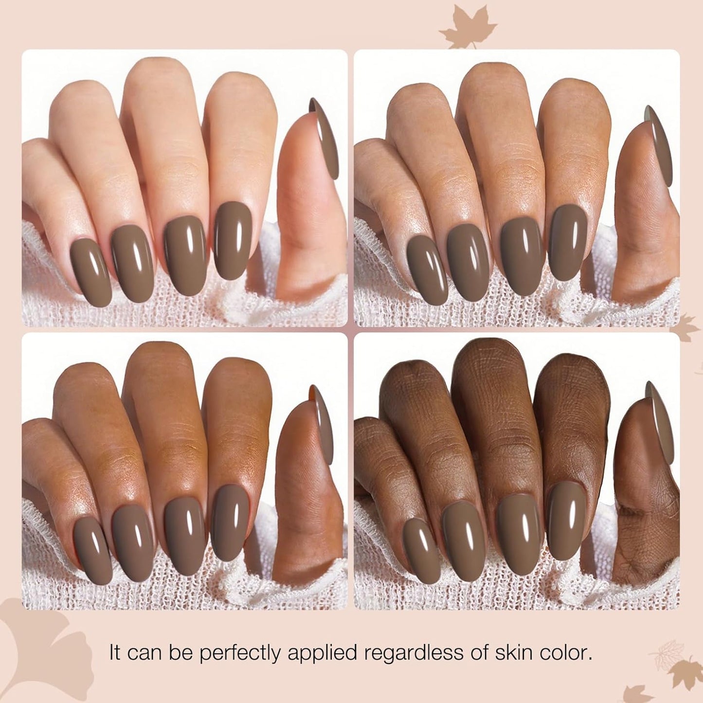 AZUREBEAUTY Nail Polish Set 4 Colors Nude Purple Glitter Nail Polish Quick Dry Natural Nail Lacquer Fingernail with Top Coat DIY Salon Home