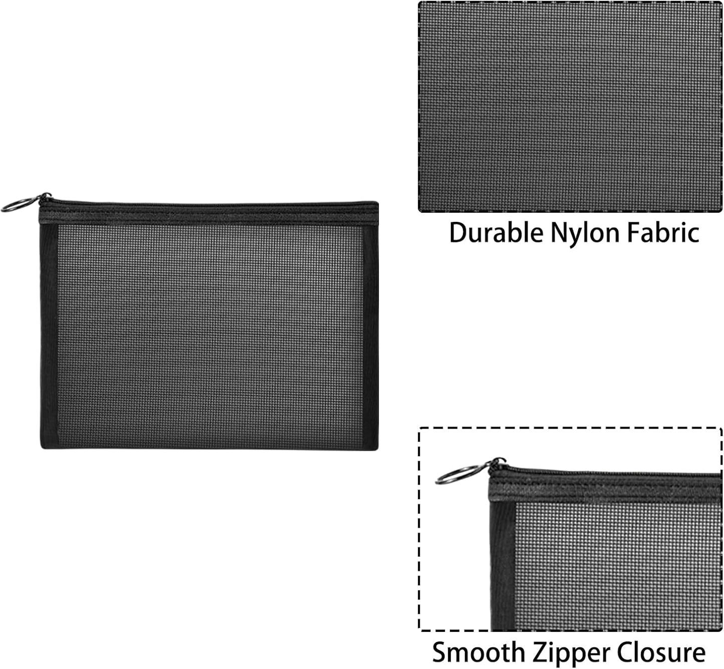 20 Pieces Mesh pouch, Mesh Makeup Bag Portable Makeup Pouch Travel Toiletry Bag for Makeup Organizer Home Office Travel Accessories, Mesh Cosmetic Bag with Zipper