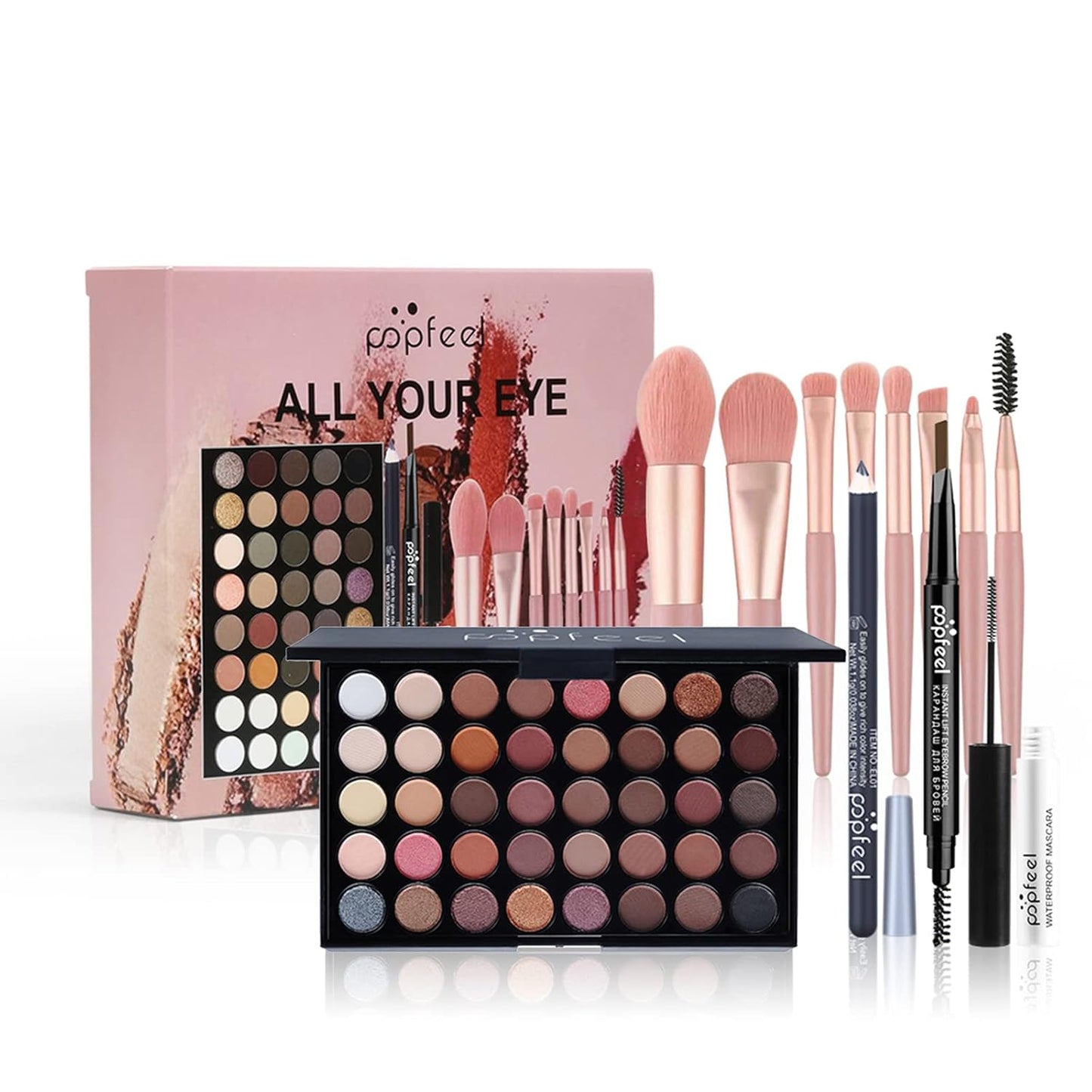 All in One Makeup Kit,40 Colors Eyeshadow Palette,Christmas Makeup Kit,Full Starter Cosmetics Set with Makeup Brushes,Brow Pencil, Mascara,Women and Teens Makeup Gift Set