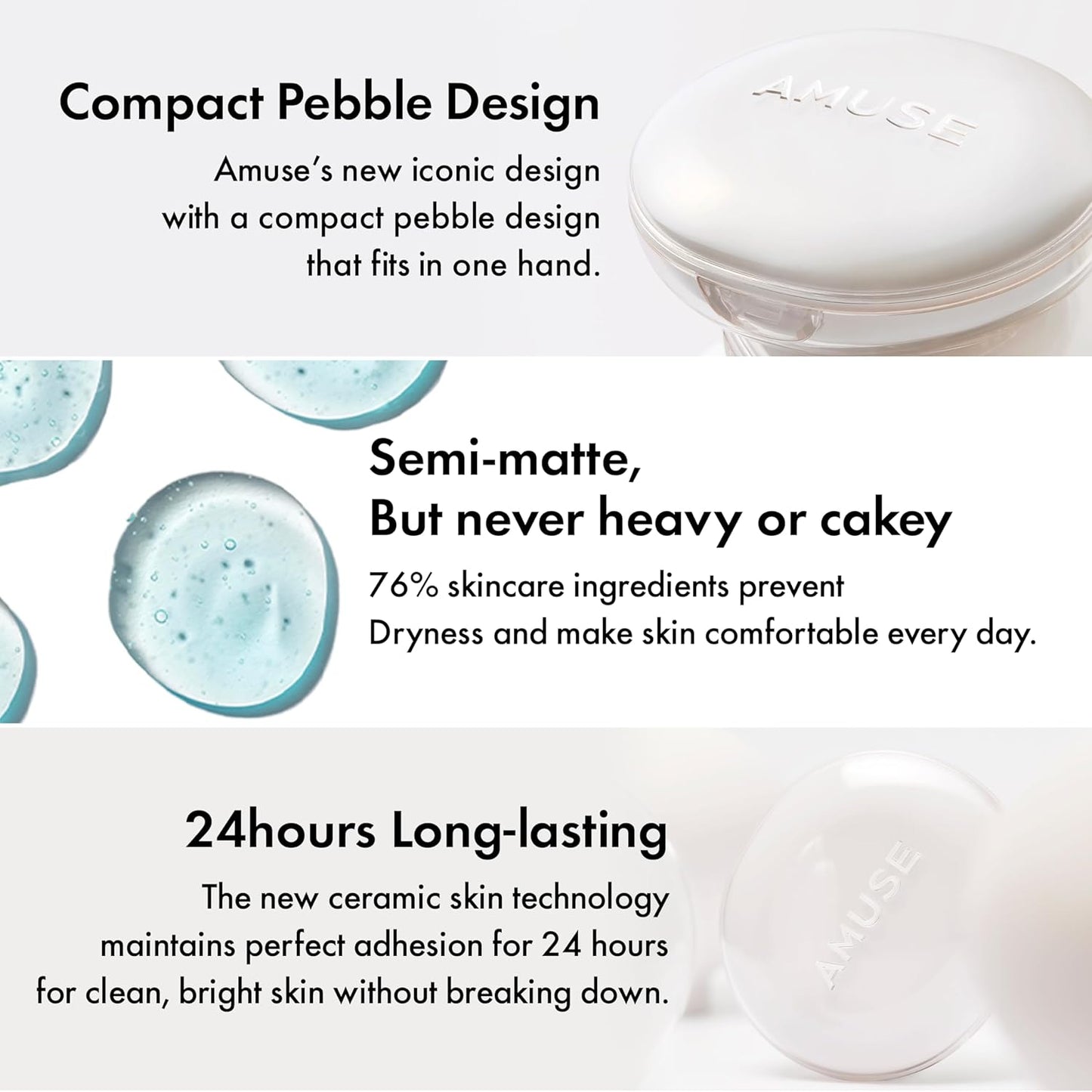 Amuse SEOUL Ceramic Skin Perfector Cushion Foundation Refill | Long-lasting, Lightweight, Semi-matte, Flawless Coverage, Hypoallergenic, Korean Beauty, Vegan(15g / 0.52 oz.) ([Refill] 1.5 NATURAL)