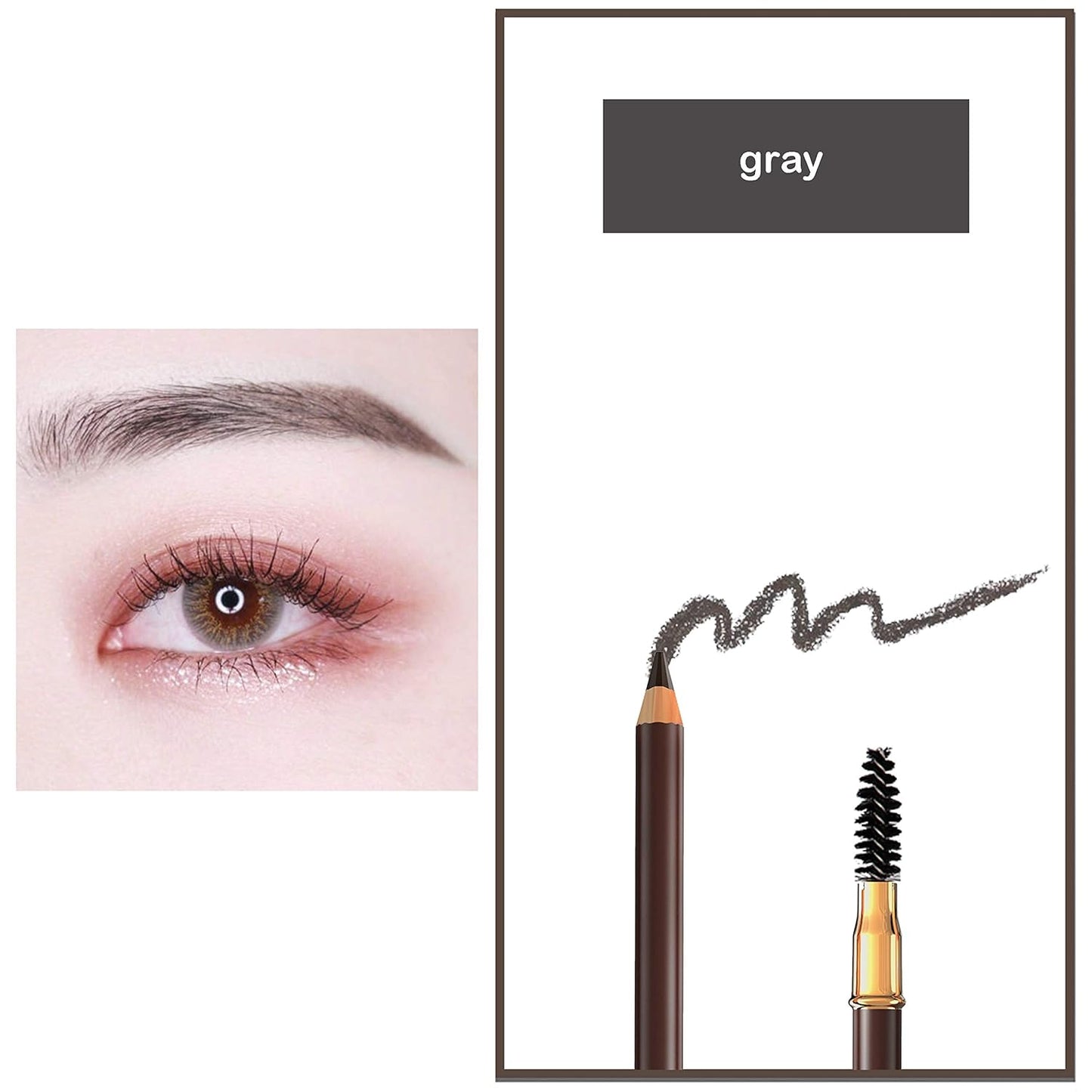 1pcs Eyebrow Pencil Longlasting Waterproof Durable Liner Eyebrow 5 Colors to Choose (Gray -4#)
