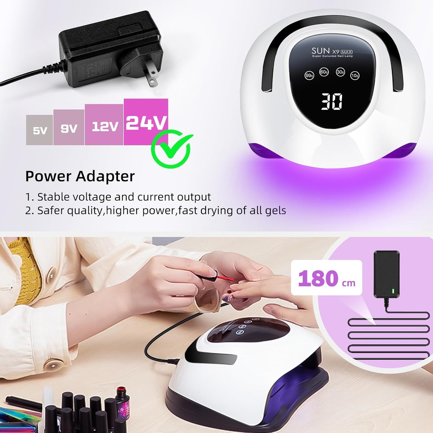268W LED UV Light Dryer for Nails Gel Polish with 57 Lamp Beads 4 Timer Setting & LCD Touch Display Screen, Auto Sensor, Professional Nail Lamp