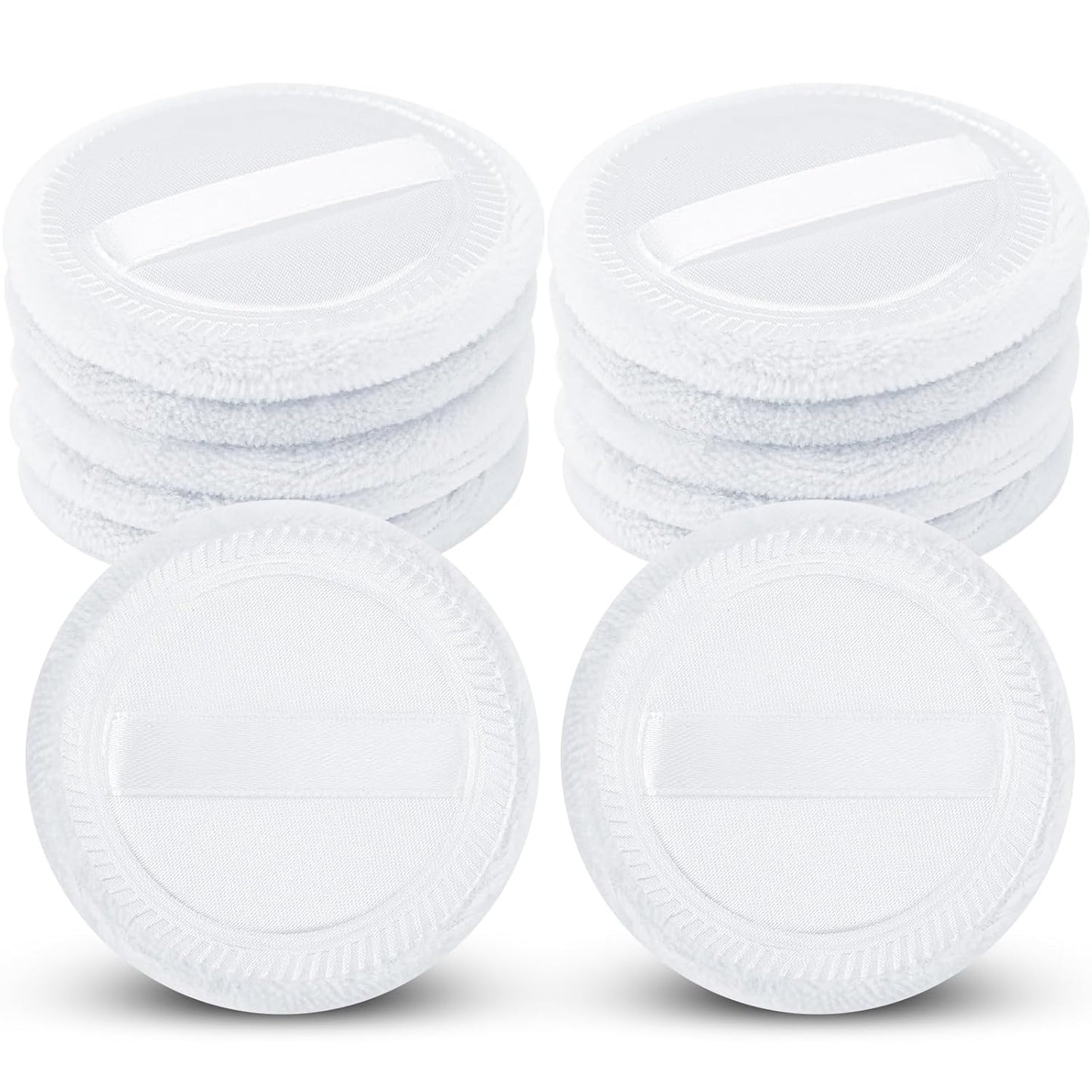 12 Pieces Powder Puffs Cotton Makeup Pads Soft Face Compact Puffs for Loose Setting Pressed Powder, 2.36 Inch (White)
