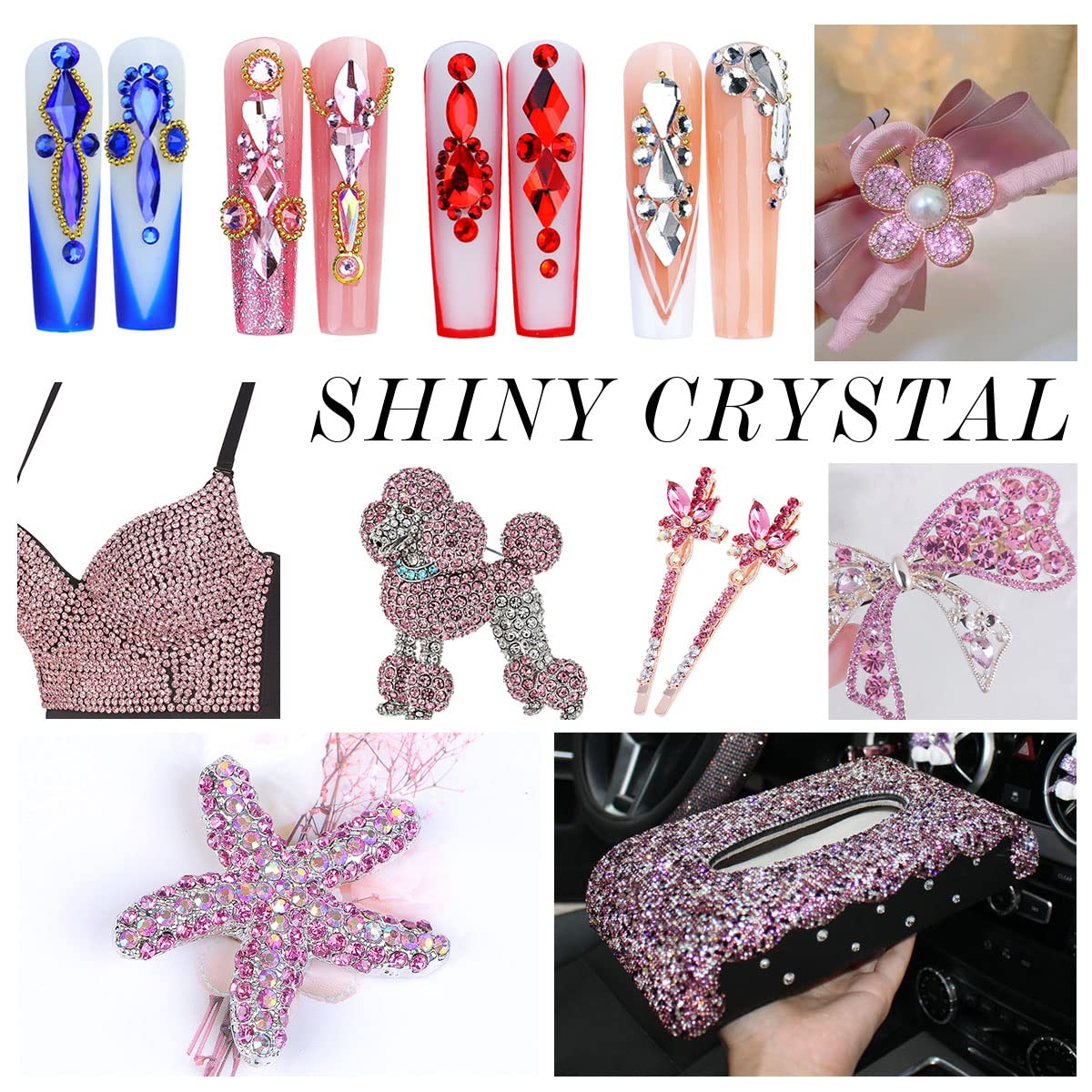 1440Pcs Light Pink Crystal Rhinestones,Glass Flatback Rhinestones Gemstones Small for Nail Face Makeup Art Crafts Clothes Decoration - (SS10,2.8mm,Light Pink)