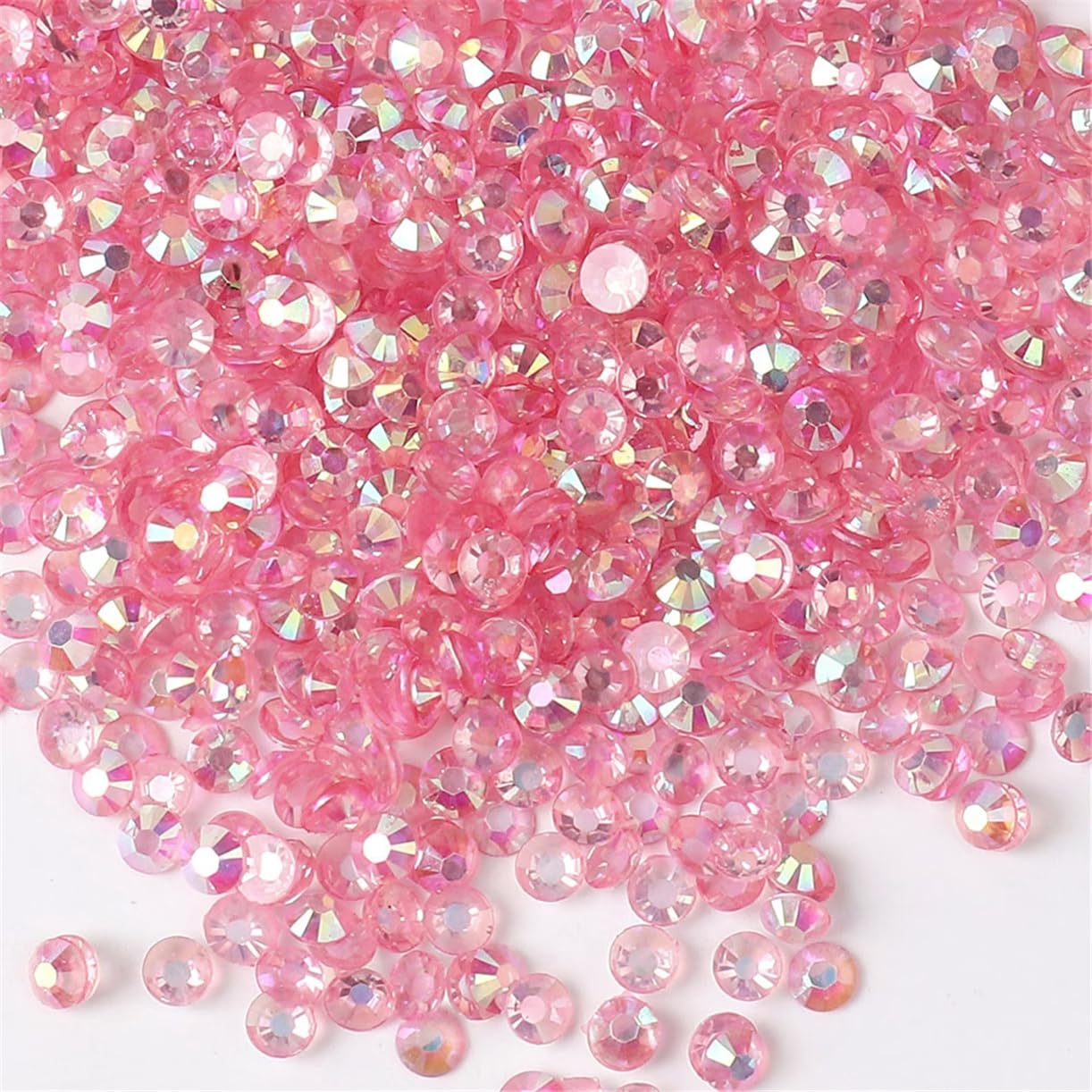 500 Pieces SS30 6mm Flatback Rhinestones AB Clear Round Gems Crystals for Nail Art DIY Crafts Clothes Shoes Bags （Transparent Light Pink AB）