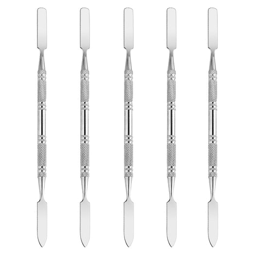 5Pcs Makeup Spatula tool metal Set Professional Beauty Stainless Steel Cosmetics Mixer Long Metal Spatula Depotting Mixing Tool (#2)
