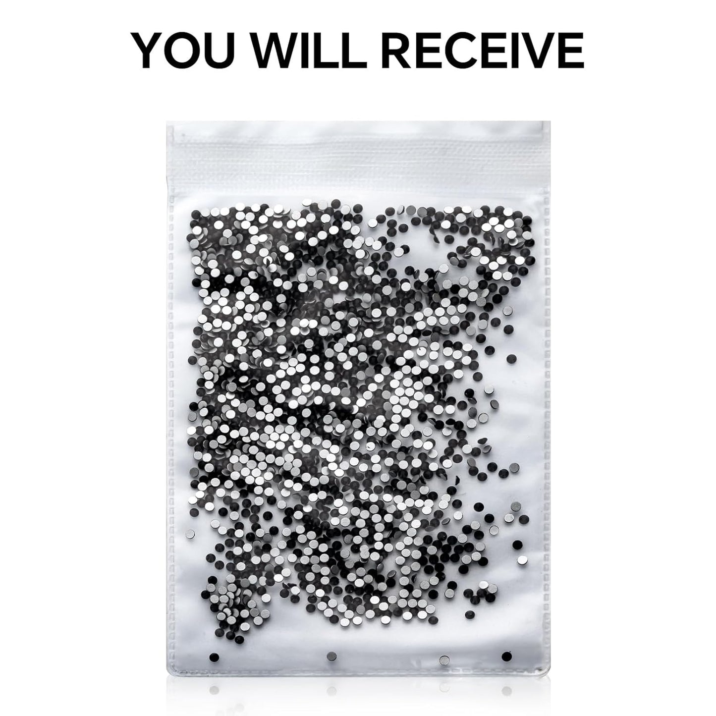 3000Pcs Black Crystal Rhinestones,Glass Flatback Rhinestones Mini Gemstones for Nail Face Makeup Art Crafts Clothes Decoration -(SS4,1.6mm,Black)