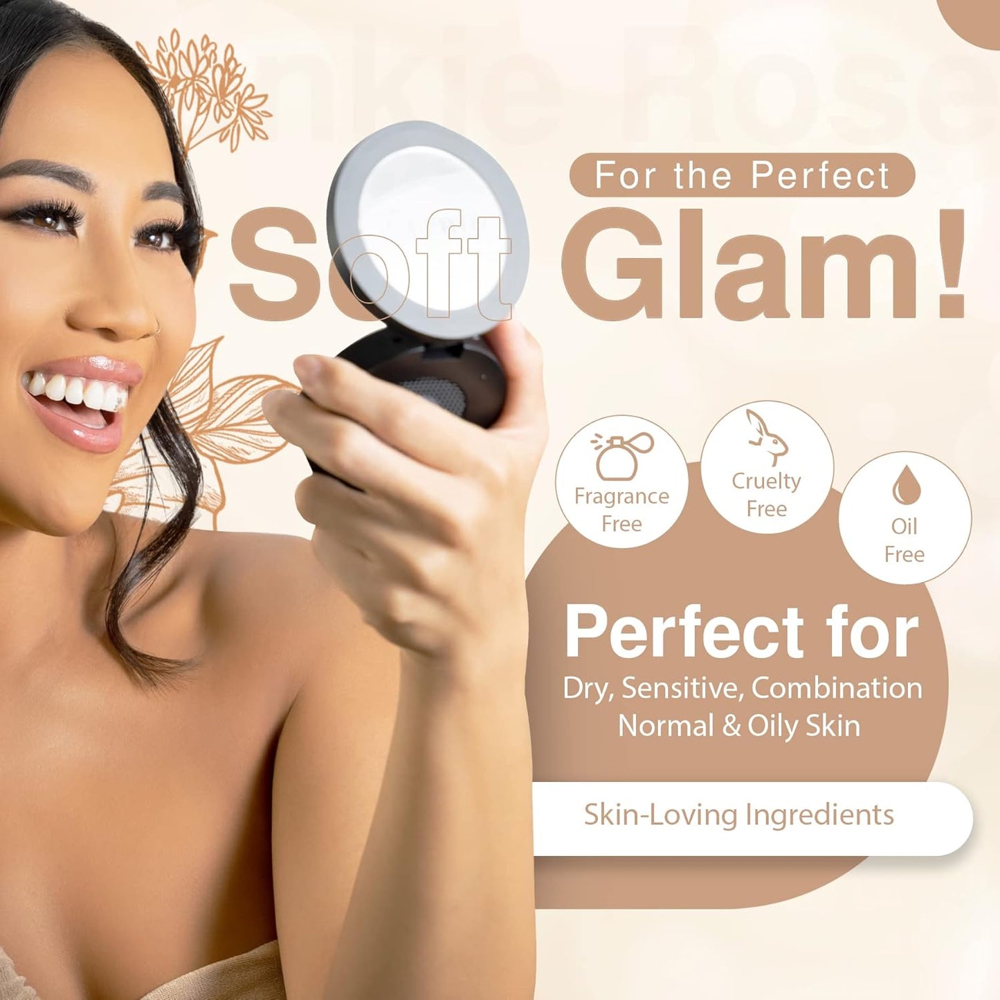 Frankie Rose Cosmetics Powder Foundation – Full Coverage Face Powder For Pores & Imperfections, Evens Out Skin Tone & Shine-Control | 58 Grams (Tan)