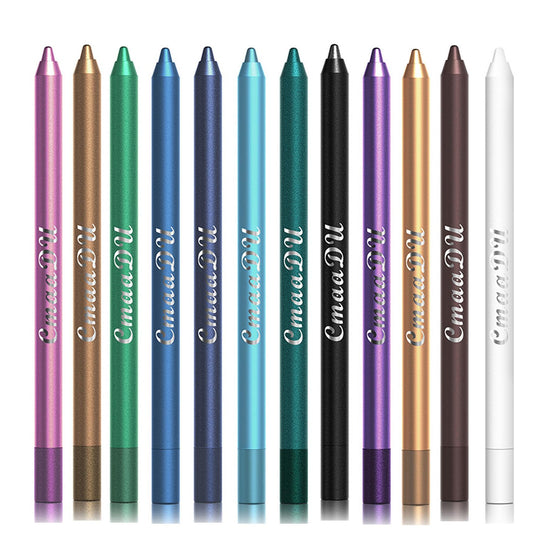 12 Colorful Eyeliner Pen Set, Eye Shadow Pencil, Pearl Eyeliner Kit Metallic Glitter Colored Eye liner for Women Eye&Lip Liner Professional Waterproof Eye Makeup