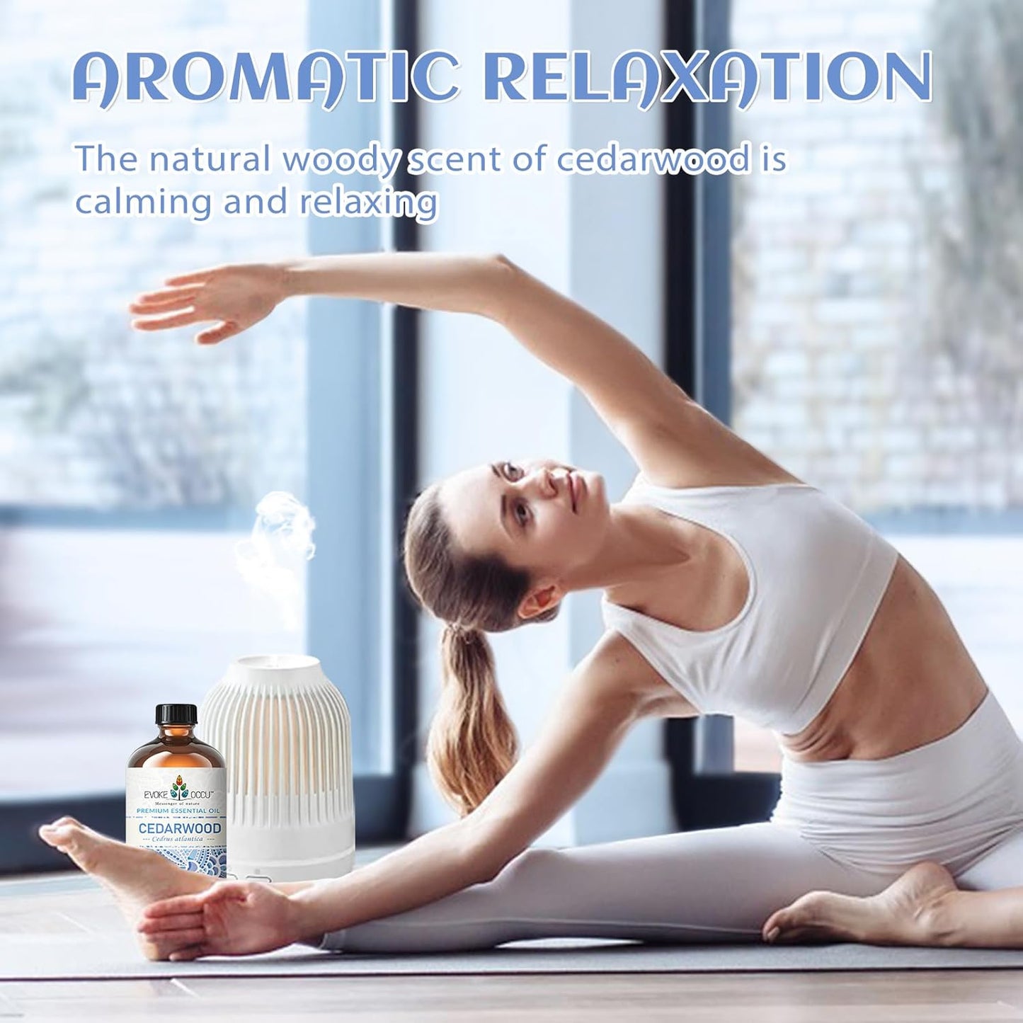 EVOKE OCCU Cedarwood Essential Oil for Air Freshening, Hair Care, Add to Spray Diffuser Conditioner - 4 Fl Oz