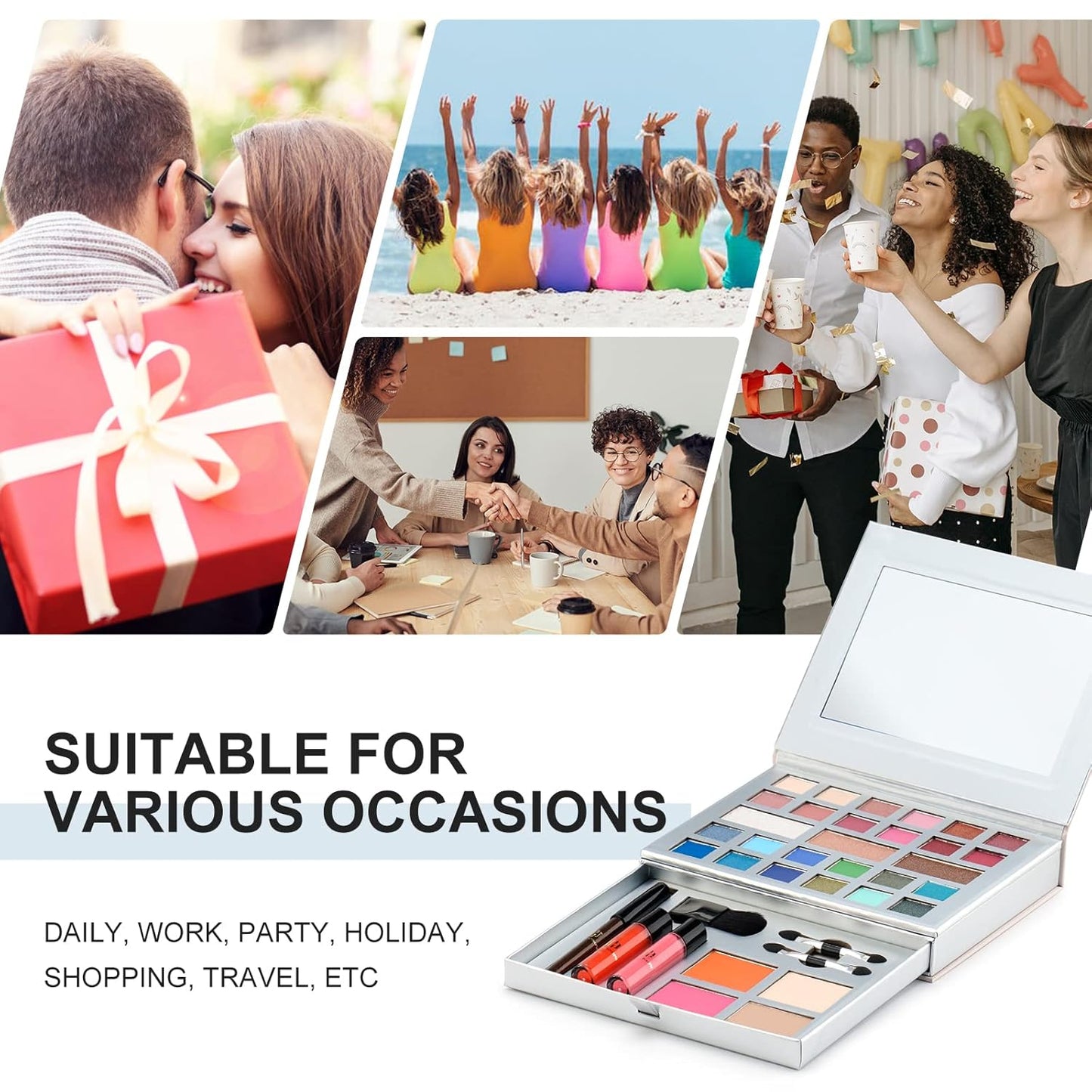 Color Nymph All-in-One Makeup Kit - Perfect for Women, Teens, and Beginners! Unlock Endless Possibilities with 24 Gorgeous Shades of Matte and Shimmer Eyeshadow, Highly Pigmented Lip Glosses, Eyeliner