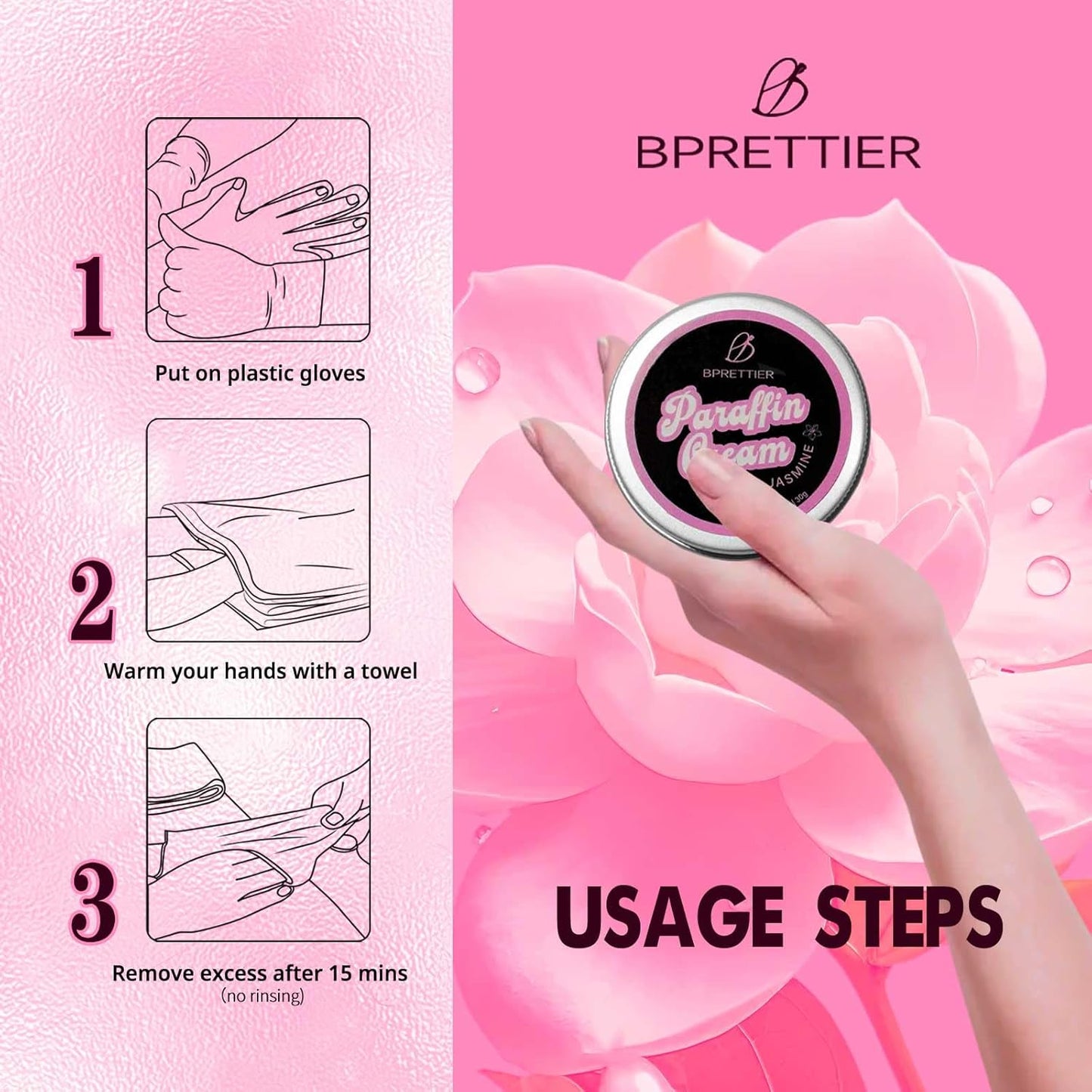 Cold Paraffin Wax Hand and Feet Nourishing Cream - No Heat Needed - Shea Butter Cuticle Care Balm - Vanila Scent - at Home Spa Results Without Melting Kits