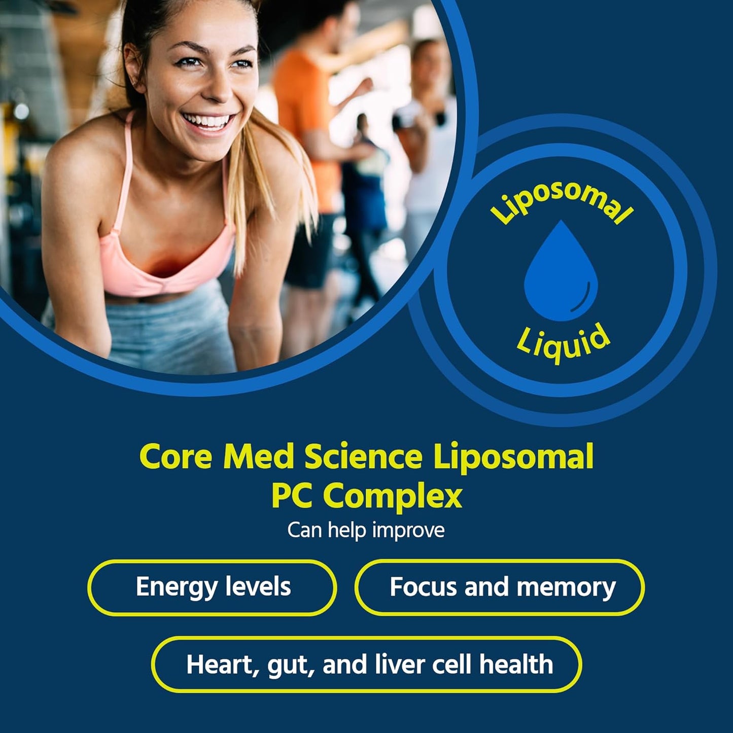 Core Med Science Phosphatidylcholine Supplement, Liposomal PC Complex (8 Fl Oz) - Lecithin Phospholipid Supplement That Supports Liver & Gut Health - Phosphatidyl Choline Liquid for Cognition Support