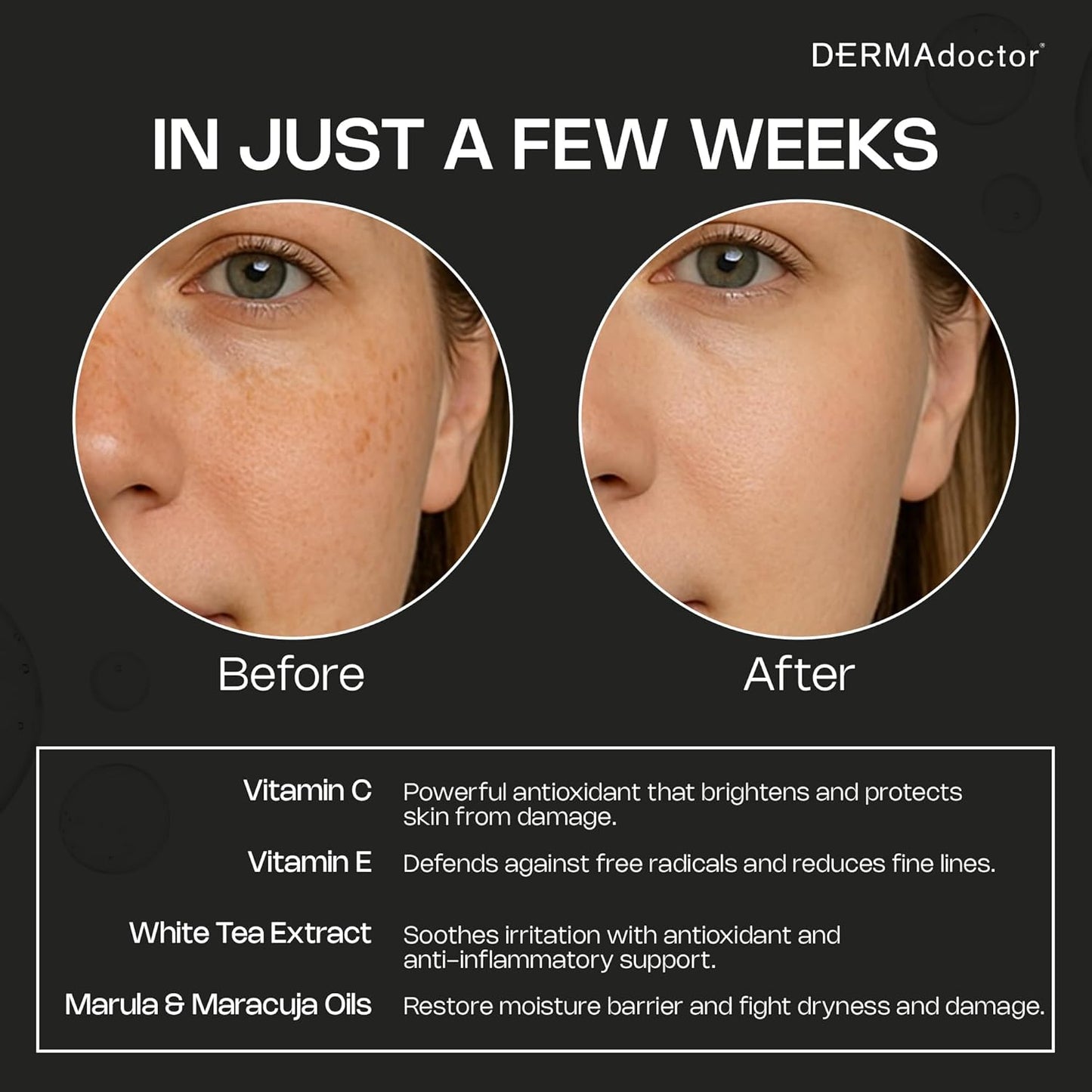 DERMAdoctor Night Face Oil Toner Anti-Aging Hydrating - 20% Vitamin C Ester, Vitamin E, Ferulic Acid, & Marula Oil for Face | Concentrated Vitamin-C Ester Facial Oils | Dermatologist Formulated - 1 Oz