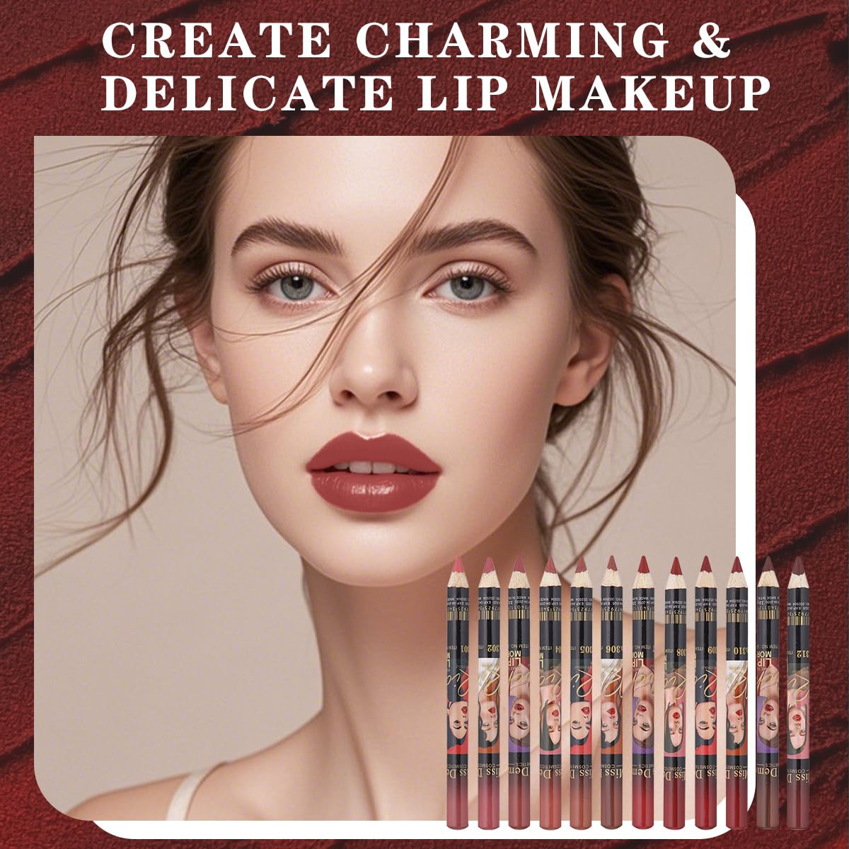 12PCS Lip Liner Pencils Set Pack for Shaping & Sculpting Lips, Modifieddark Lip Color Lipsticks,Long-Lasting Waterproof Lipsticks. (03, Color)