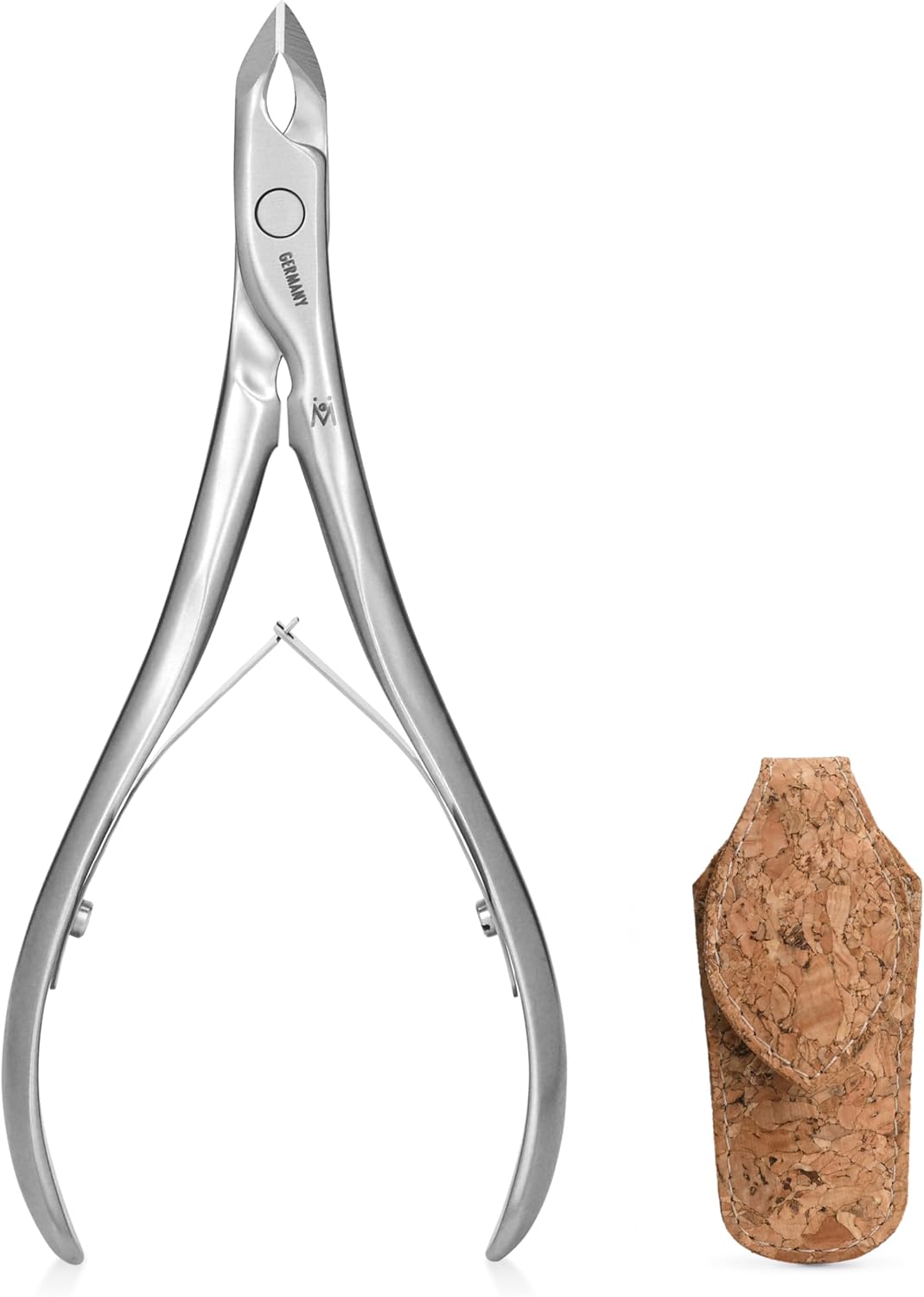 GERMANIKURE Standard Professional Cuticle Trimmer - 1/4 Quarter Jaw Nipper - Ethically Made in Germany - FINOX Stainless Steel Sharp Cuticle Remover in Cork Case – Manicure Tool, r173, 3mm