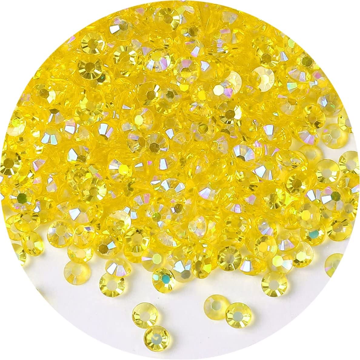1440 Pcs SS20 5mm AB Flatback Rhinestones for Nails Art Crafts Transparent Glitter Round Gems Crystals DIY Clothes Shoes(Clear Citrine AB)