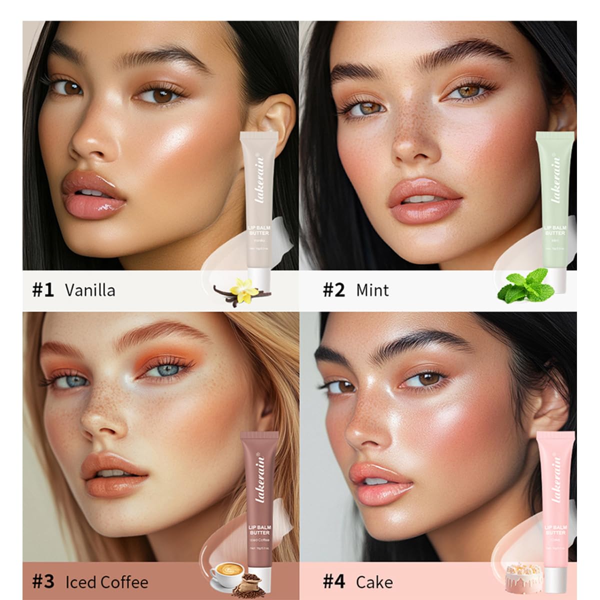 4PCS Summer Butter Lip Balm,Conditioning Lip Mask and Lip Balm for Instant Moisture,Nourishing Lip Care with Natural Ingredients,Soothes Softens Dry Lips