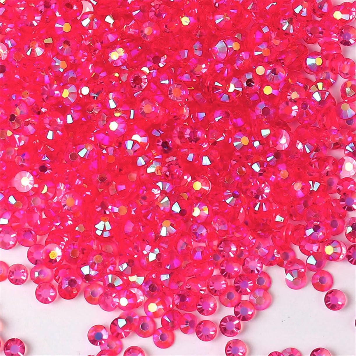 3000 Pieces SS12 3mm Flatback Rhinestones AB Clear Round Gems Crystals for Nail Art DIY Crafts Clothes Shoes Bags （Transparent Light Rose Red AB）