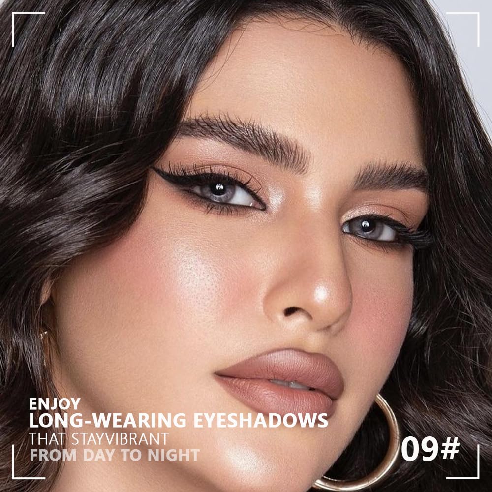 Kaely Powder Eyeshadow Quad, Sheerly Nude Glitter Eyeshadow Palette Makeup, Neutral Eye Shadow Palette for Older Women Pigmented Waterproof, sombras para ojos, Blendable, Cruelty-free, 09