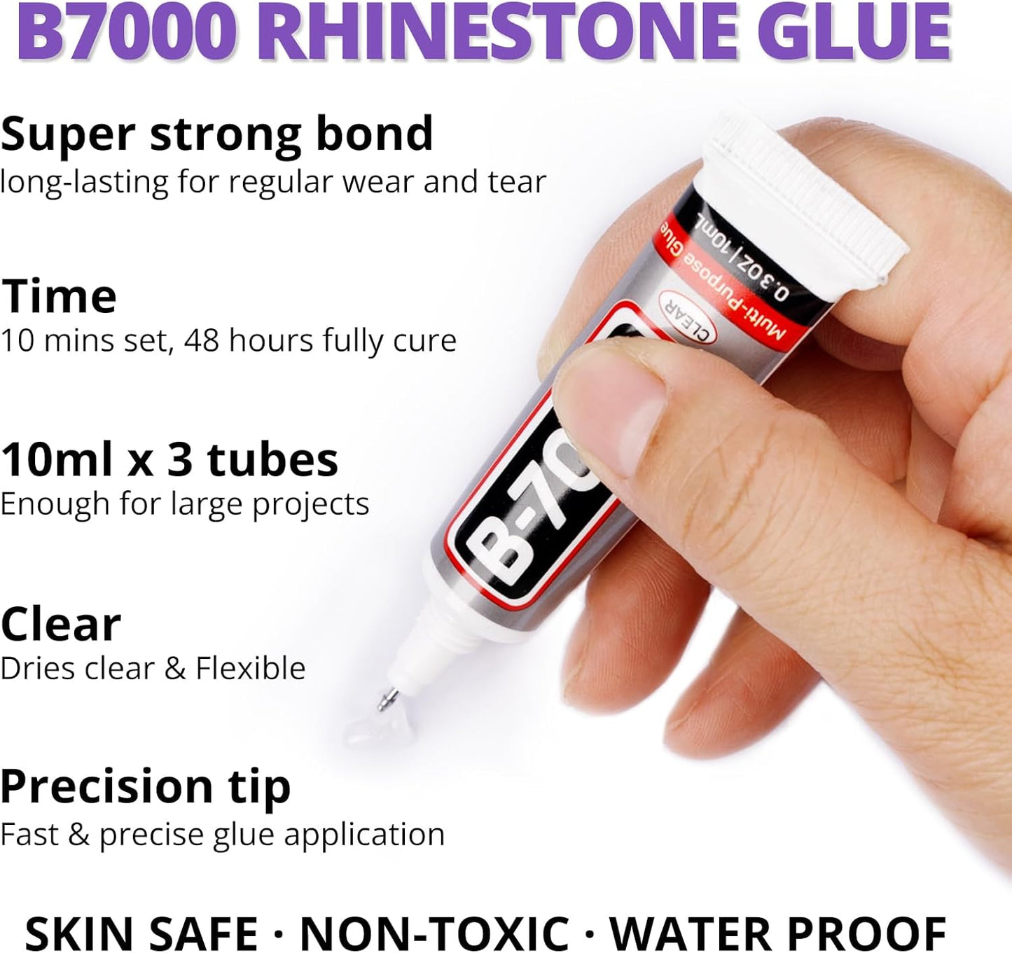 30000Pcs Resin Rhinestones Set for Crafting Bedazzling, Lavender Flatback Gems Jewels for Crafts Clothes Shoes Fabric Outfit Nails Makeup, Flat Back Crystal 2-6mm with b 7000 Glue