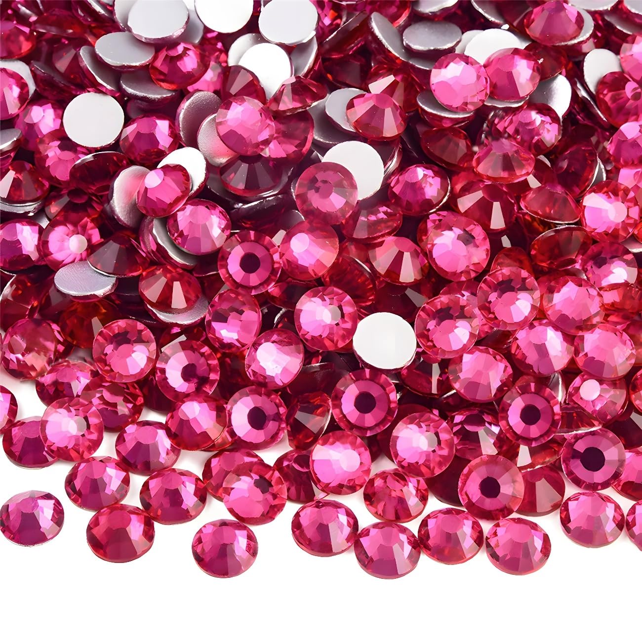 Flatback Rhinestones Round Gems for Nails Art and Crafts 620Pcs SS30 6mm Glitter Crystals Stone DIY Bags Clothes Shoes (Dark Rose Red)