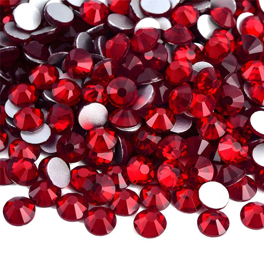 Flatback Rhinestones Round Gems for Nails Art and Crafts 4000Pcs SS6 2mm Glitter Crystals Stone DIY Bags Clothes Shoes (Dark Red)