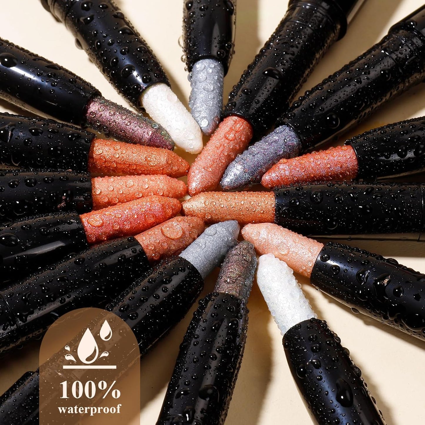 Longwear Cream Eye Shadow Sticks(25 Matte Milk Tea), Smudge-Proof, Waterproof Eyeshadow,Silky Formula Glitter With Makeup Brush,Nude Eyeshadow Stick