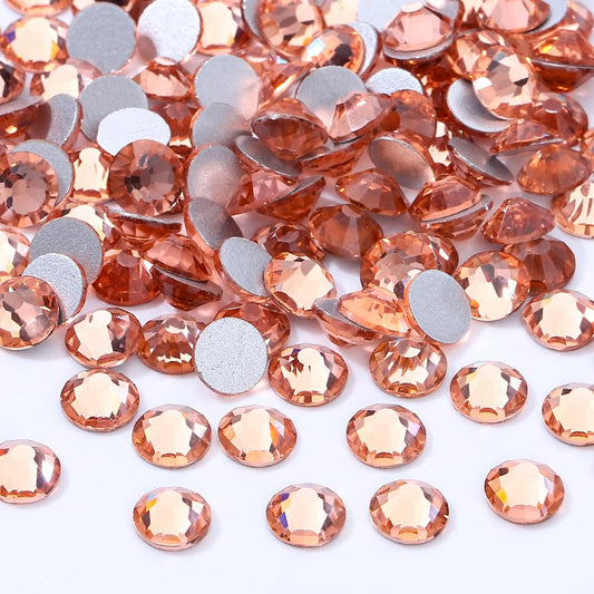 Champagne Flatback Rhinestones, Glass Rhinestones for Nail Art and Craft, Glue Fix, Loose Crystal Gemstones(Champagne, SS12, 2880pcs, 2.9-3.0mm)