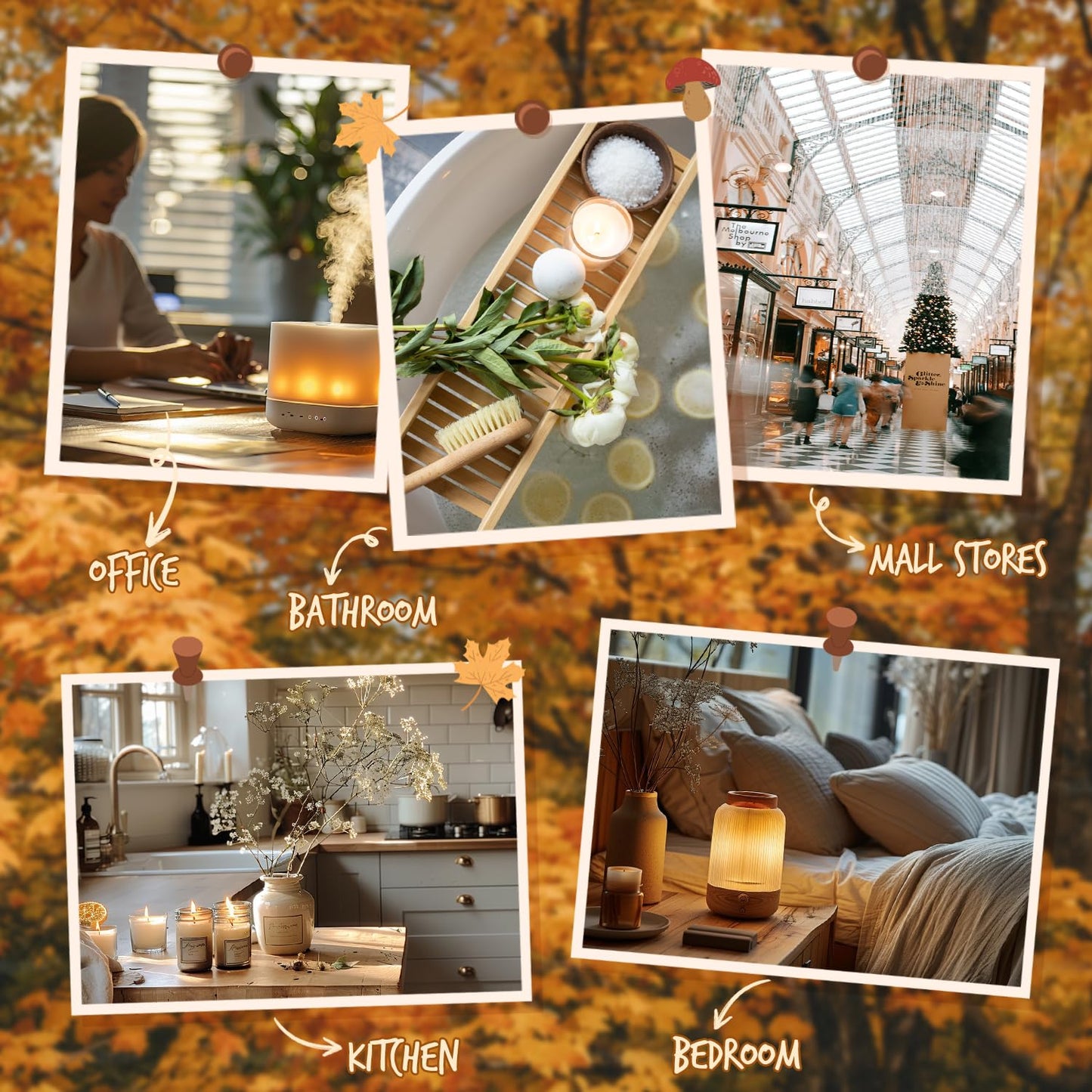 Autumn Fragrance Oils Set, Essential Oil for Diffuser, Fall Scent Diffuser Oil, Use for Soap Candle Making,Pumpkin Spice, Spiced Cider, Maple Syrup, Autumn Harvest, Cinnamon, and Apple Pie