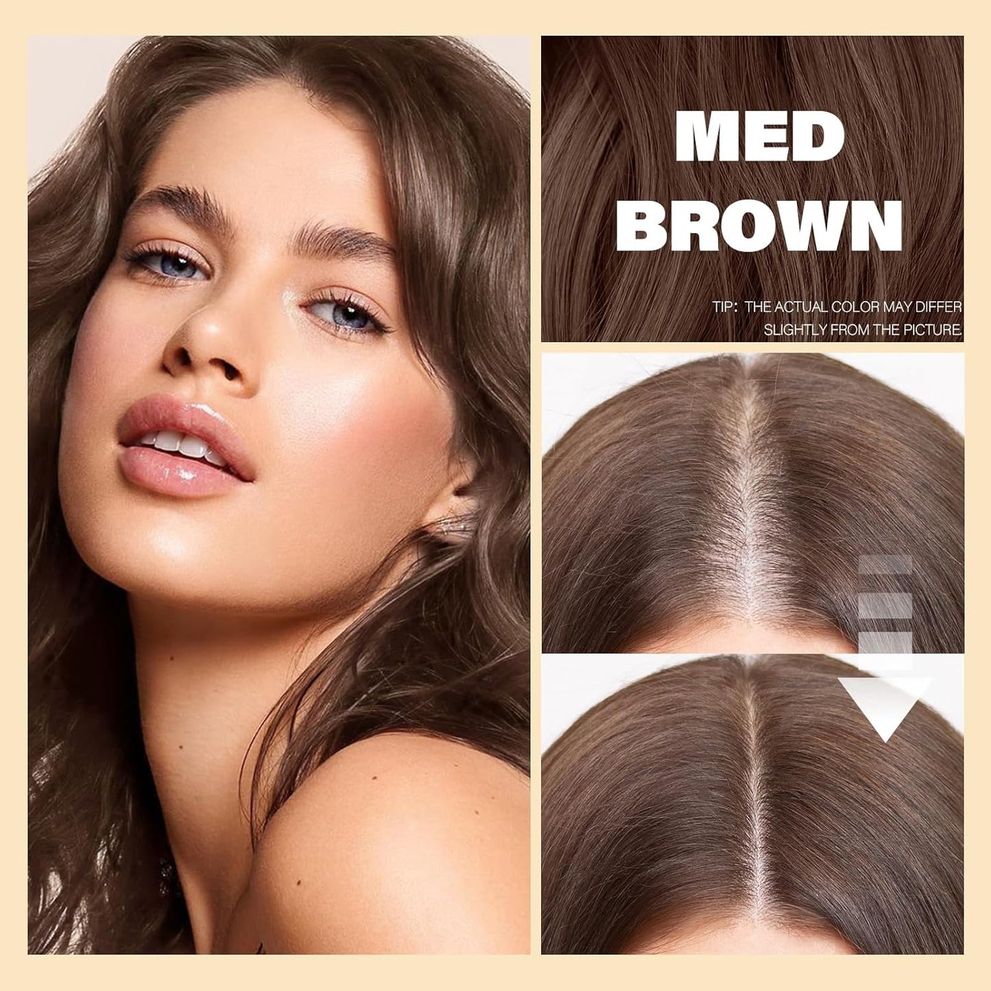 Root Touch Up Sets,Hairline Powder for Women Cover Up- Hairline Concealer for Thin and Thinning Hair, Water & Sweat Resistant,Contain Azonbey Makeup Brush (Med Brown, Med-Makeup Brush)