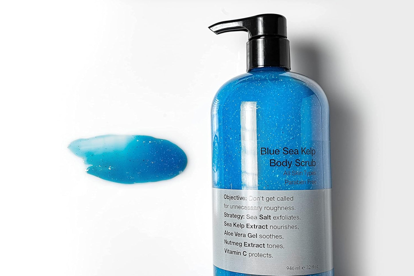 Anthony Exfoliating Body Scrub, Sea Salt, Vitamin C & Aloe Vera, Deep Cleans, Smooths Rough Patches, Soothes & Protects Skin, Hydrating Blue Sea Kelp Body Wash, 32 Fl Oz